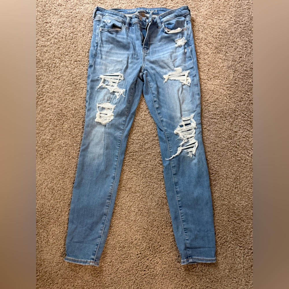Distressed Blue Jeans